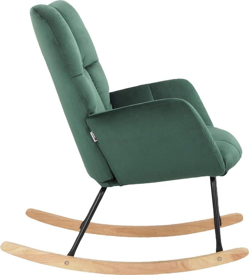 Home affaire Schommelstoel Anika ophaalstoel woonkamer met functie Zacht verdikte zitting en rugleuning poten van metaal en hout zithoogte 48 cm (1 stuk) - Foto 5