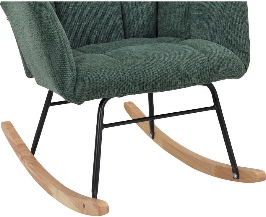 Home affaire Schommelstoel Anika ophaalstoel woonkamer met functie Zacht verdikte zitting en rugleuning poten van metaal en hout zithoogte 48 cm (1 stuk) - Foto 7