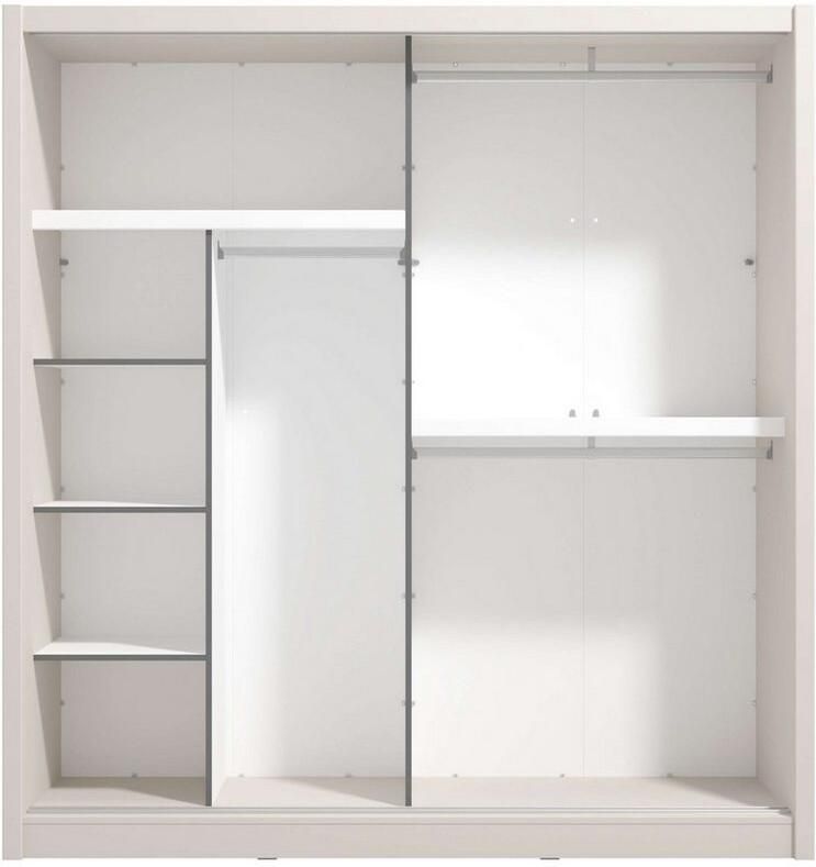 INOSIGN Schuifdeurkast Albi slaapkamerkast linnenkast in cashmere of wit Kledingkast met spiegel MET binneninrichting FSC -gecertificeerd - Foto 2