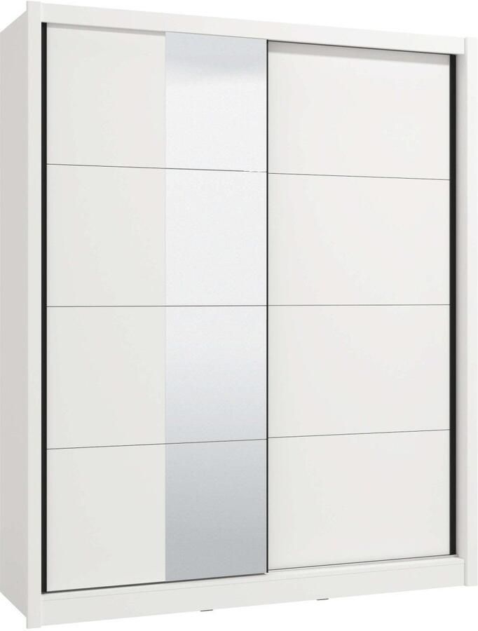 INOSIGN Schuifdeurkast Albi slaapkamerkast linnenkast in cashmere of wit Kledingkast met spiegel MET binneninrichting FSC -gecertificeerd - Foto 5