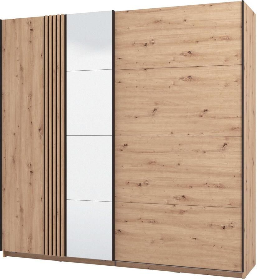 INOSIGN Schuifdeurkast Ascalon met spiegel en 3D-lamellen FSC-gecertificeerd gemaakt in Europa - Foto 6