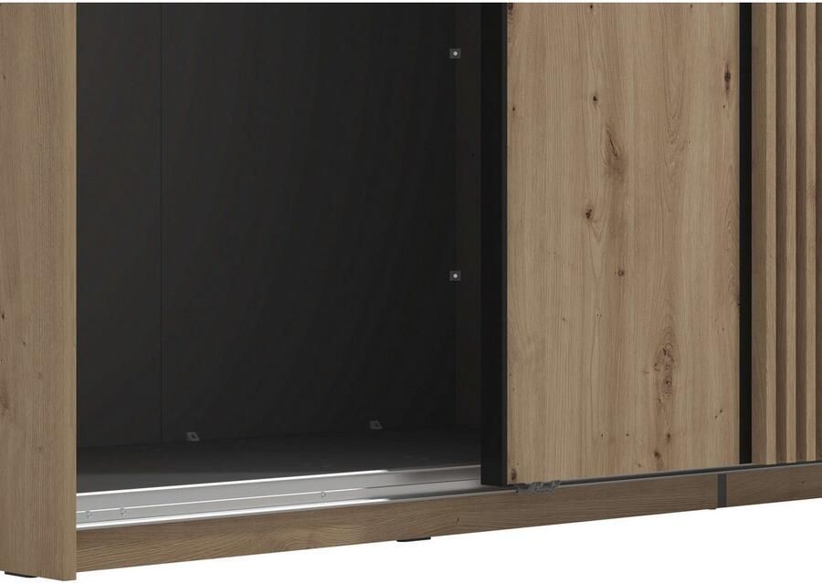 INOSIGN Schuifdeurkast Ascalon met spiegel en 3D-lamellen FSC-gecertificeerd gemaakt in Europa - Foto 4