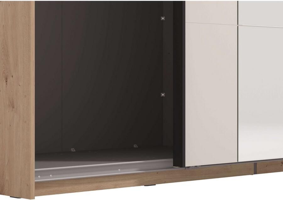 INOSIGN Schuifdeurkast Modena breedte 220 cm FSC-gecertificeerd trendkleur cashmere Slaapkamerkast met spiegel met verschillende binneninrichtingen - Foto 6