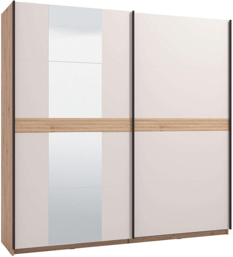 INOSIGN Schuifdeurkast Modena breedte 220 cm FSC-gecertificeerd trendkleur cashmere Slaapkamerkast met spiegel met verschillende binneninrichtingen - Foto 3