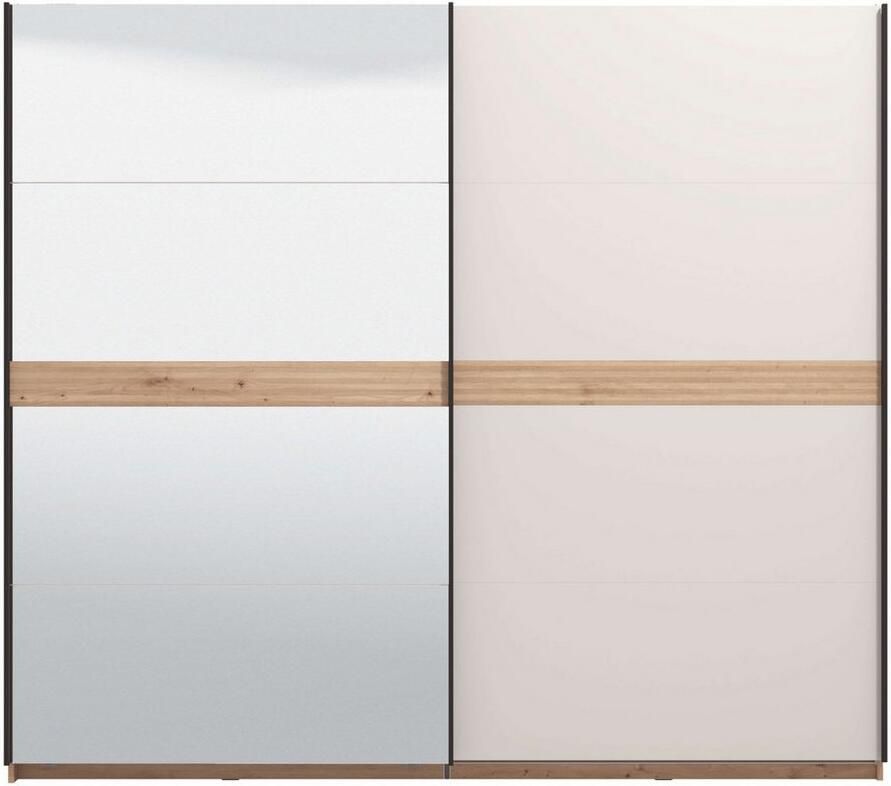 INOSIGN Schuifdeurkast Modena breedte 245 cm FSC-gecertificeerd trendkleur cashmere Slaapkamerkast met spiegel met verschillende binneninrichtingen - Foto 4