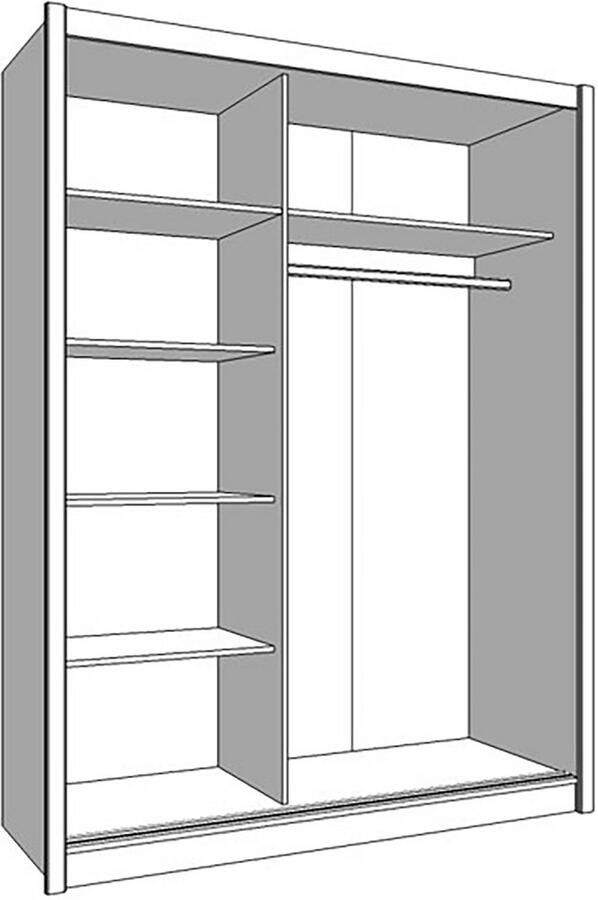 INOSIGN Schuifdeurkast Navara kledingkast linnenkast in 3 breedtes met complete binnenuitrusting fsc -gecertificeerd - Foto 2
