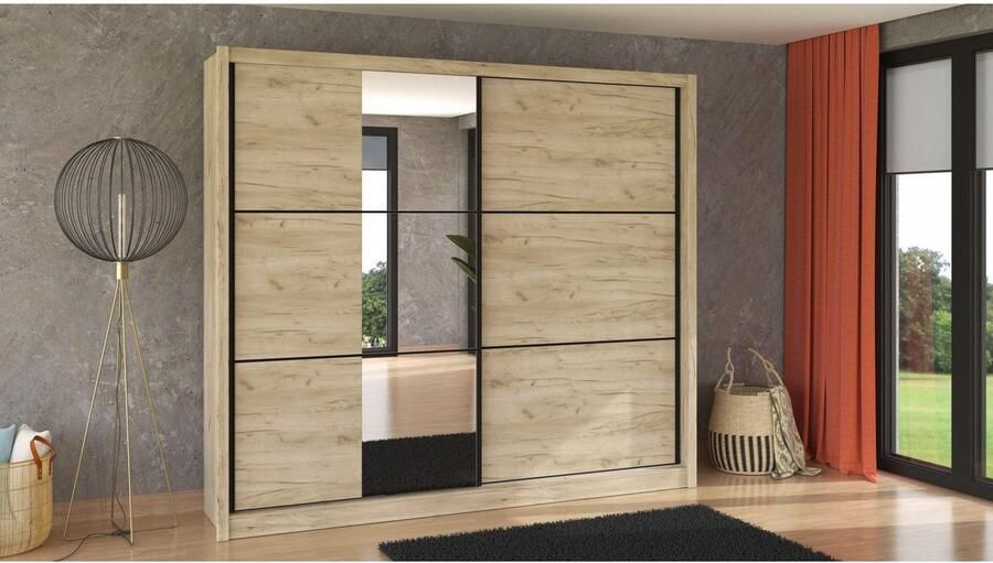 INOSIGN Schuifdeurkast Navara kledingkast met spiegel linnenkast garderobe Kledingkast met spiegel FSC -gecertificeerd 242 5x215 5x61cm - Foto 7