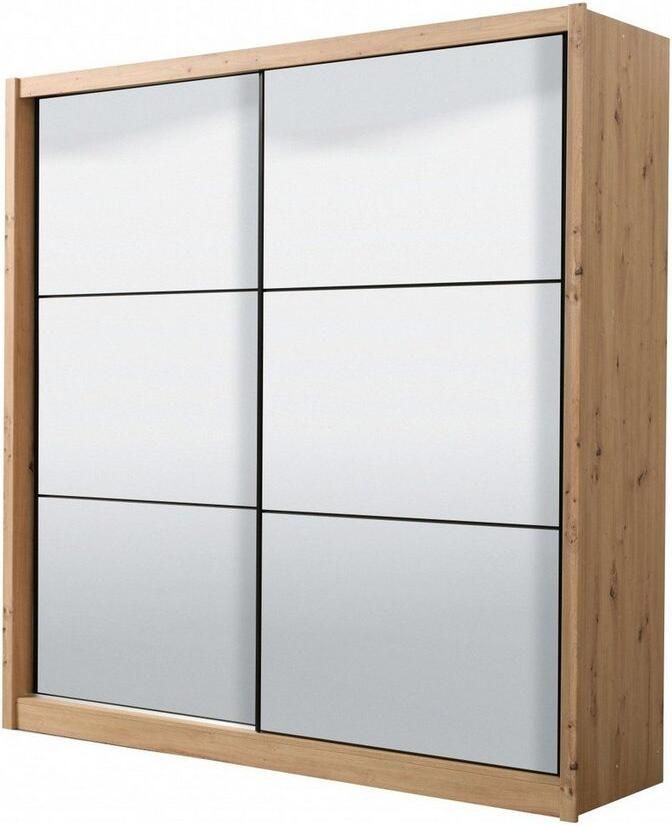 INOSIGN Schuifdeurkast Navara kledingkast met spiegel linnenkast met volledige spiegelfront fsc -gecertificeerd 213 5x215 5x61cm - Foto 9