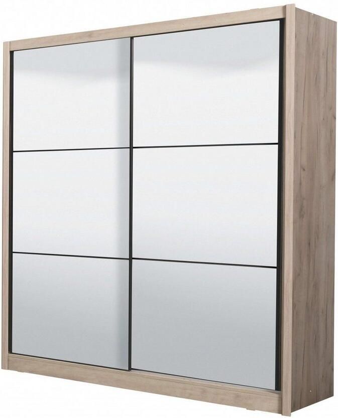 INOSIGN Schuifdeurkast Navara kledingkast met spiegel linnenkast met volledige spiegelfront fsc -gecertificeerd 213 5x215 5x61cm - Foto 8