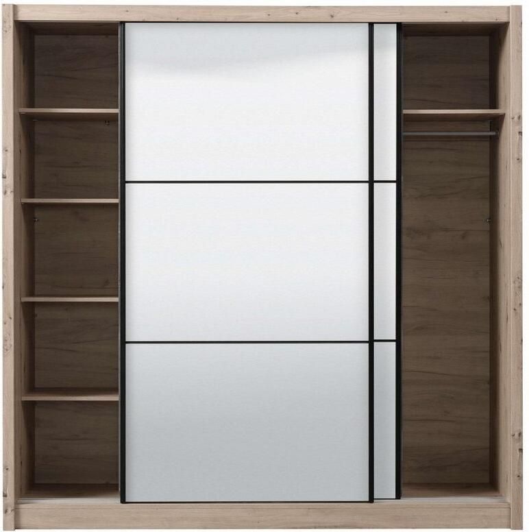 INOSIGN Schuifdeurkast Navara kledingkast met spiegel linnenkast met volledige spiegelfront fsc -gecertificeerd 213 5x215 5x61cm - Foto 5