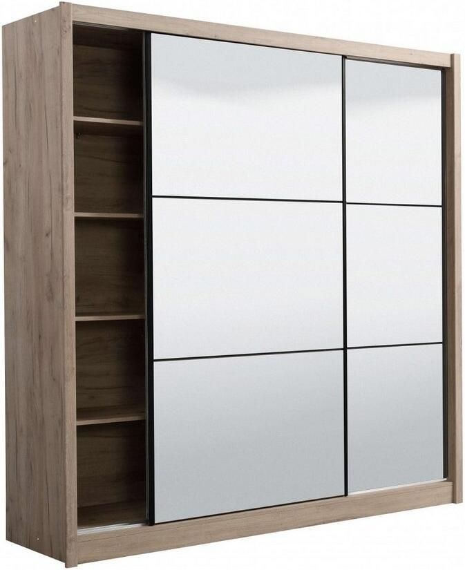 INOSIGN Schuifdeurkast Navara kledingkast met spiegel linnenkast met volledige spiegelfront fsc -gecertificeerd 213 5x215 5x61cm - Foto 10