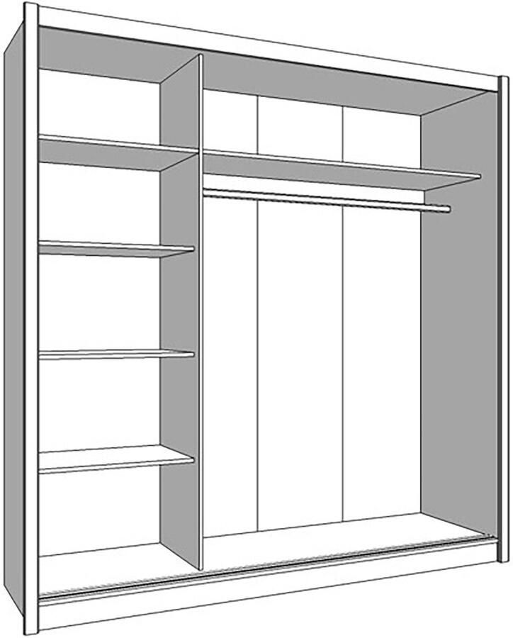 INOSIGN Schuifdeurkast Navara kledingkast linnenkast in 3 breedtes met complete binnenuitrusting fsc -gecertificeerd - Foto 3