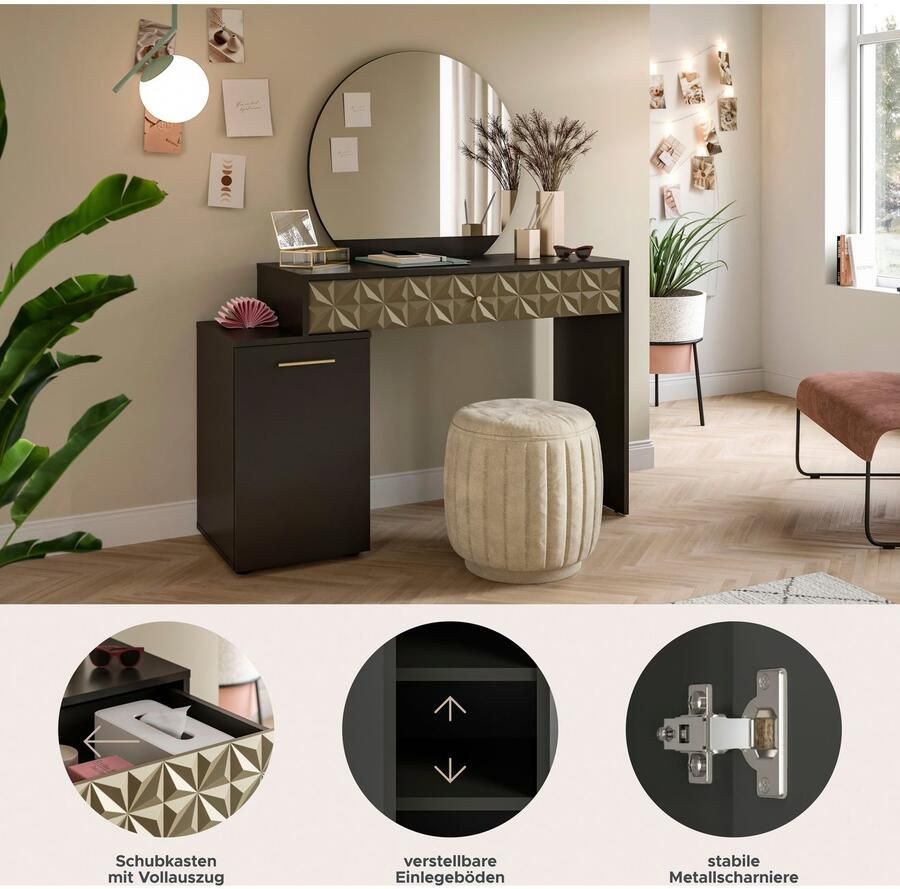 INOSIGN Sidetable Föhnkast kaptafel make-uptafel inclusief spiegel - Foto 3