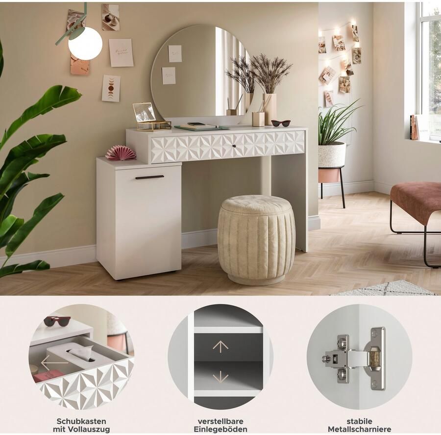 INOSIGN Sidetable Föhnkast kaptafel make-uptafel inclusief spiegel - Foto 2