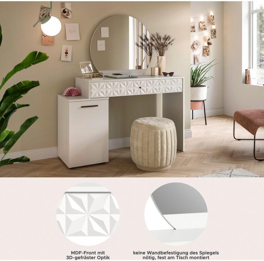 INOSIGN Sidetable Föhnkast kaptafel make-uptafel inclusief spiegel - Foto 3