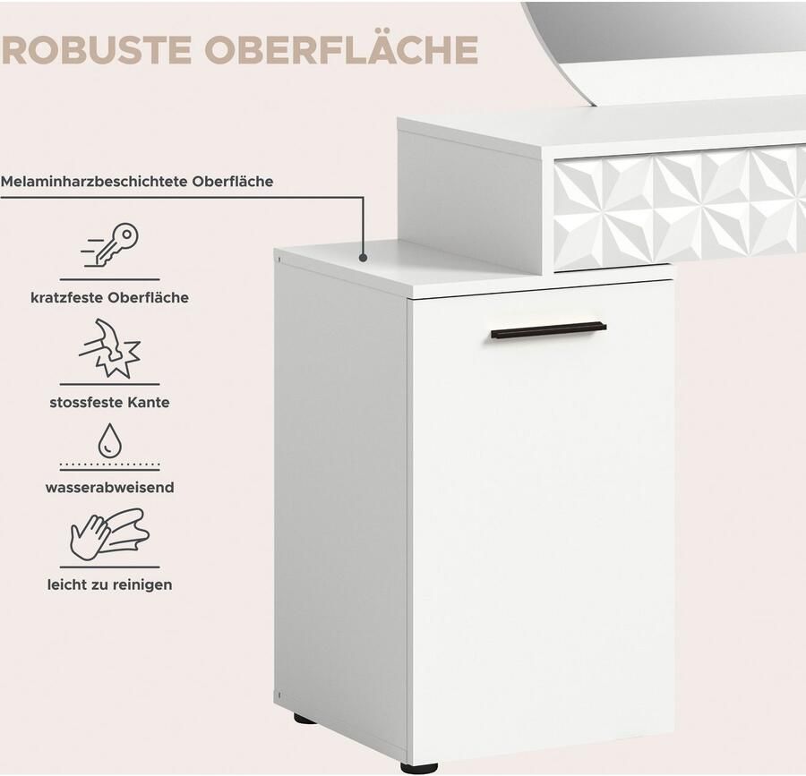 INOSIGN Sidetable Föhnkast kaptafel make-uptafel inclusief spiegel - Foto 5