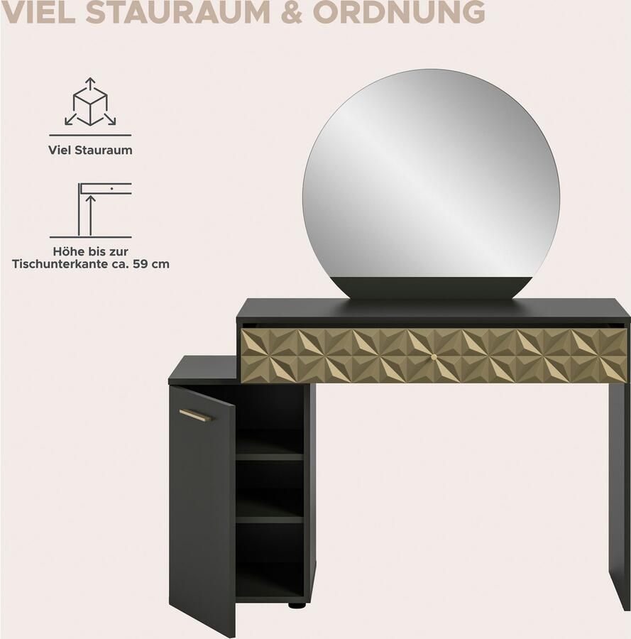 INOSIGN Sidetable Föhnkast kaptafel make-uptafel inclusief spiegel - Foto 4