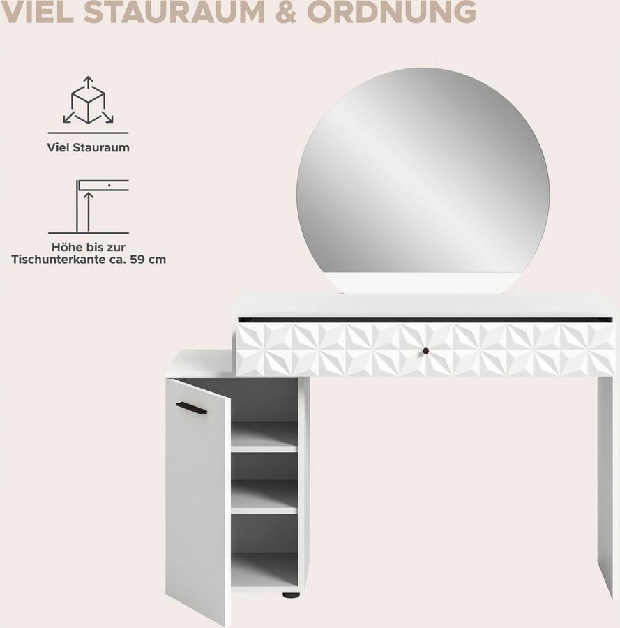 INOSIGN Sidetable Föhnkast kaptafel make-uptafel inclusief spiegel - Foto 4