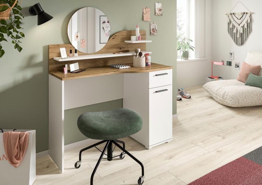 INOSIGN Sidetable Hegomi Breedte 110 cm 1 deur 1 lade 2 legplanken 1 spiegel - Foto 6