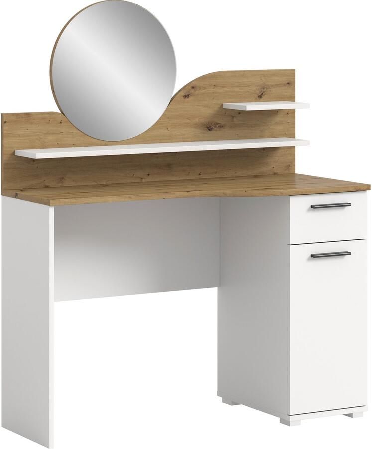 INOSIGN Sidetable Hegomi Breedte 110 cm 1 deur 1 lade 2 legplanken 1 spiegel