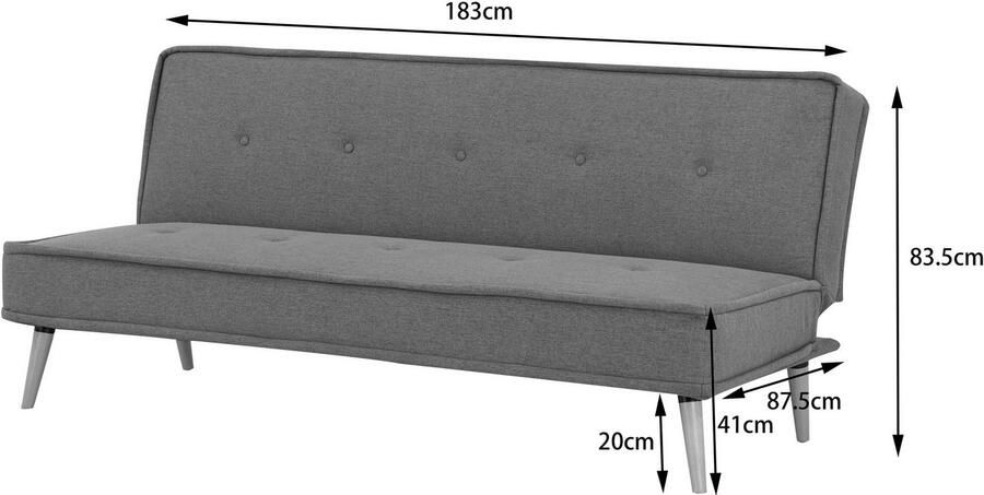 INOSIGN Slaapbank ARBON 183cm opklapbare 3-zits met verstelbare rugleuning en - Foto 9
