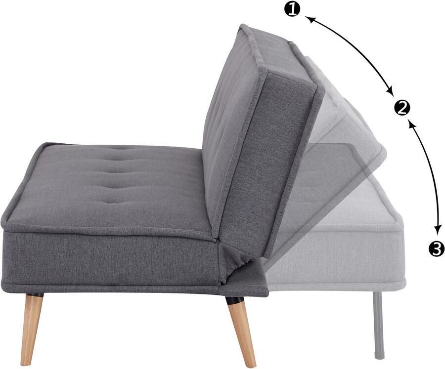 INOSIGN Slaapbank ARBON 183cm opklapbare 3-zits met verstelbare rugleuning en - Foto 3