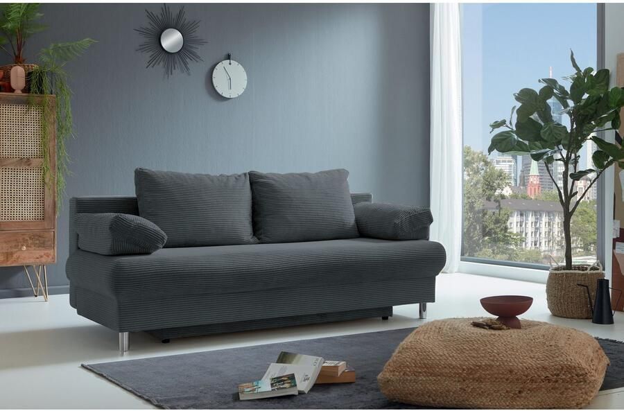 INOSIGN Slaapbank Como 2-zits pocketvering breedte 196 cm incl. rug- en armleuningkussens