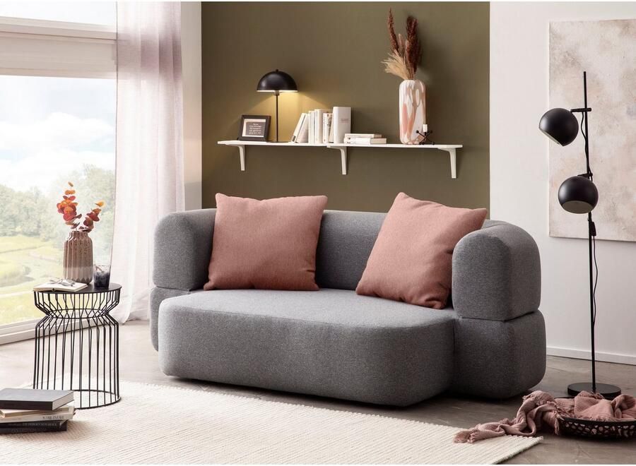 INOSIGN Slaapbank Denair ovaal pocketvering slaapbank organisch design. Breedte 208cm 2-zitsbank kan worden omgevormd tot een ligoppervlak door hem neer te klappen - Foto 3
