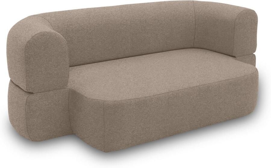 INOSIGN Slaapbank Denair ovaal pocketvering slaapbank organisch design. Breedte 208cm 2-zitsbank kan worden omgevormd tot een ligoppervlak door hem neer te klappen - Foto 4