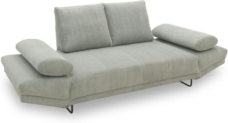 INOSIGN Slaapbank Jadelyn met inklapbare armleuningen slaapbank met pocketvering Breedte 250cm Binnenvering ribfluwelen bekleding incl. 2 armleuningkussens ligoppervlak 97 x 250 cm - Foto 3