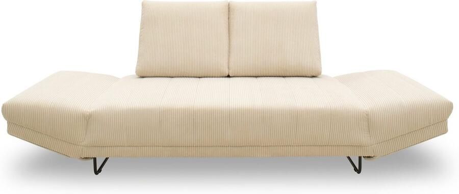 INOSIGN Slaapbank Jadelyn met inklapbare armleuningen slaapbank met pocketvering Breedte 250cm Binnenvering ribfluwelen bekleding incl. 2 armleuningkussens ligoppervlak 97 x 250 cm - Foto 4