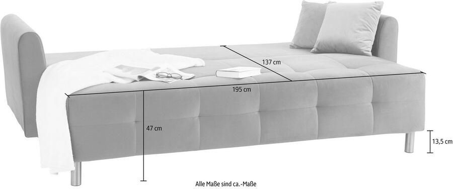 INOSIGN Slaapbank Nordic met binnenvering en metalen poten stiksels op de zitting - Foto 4