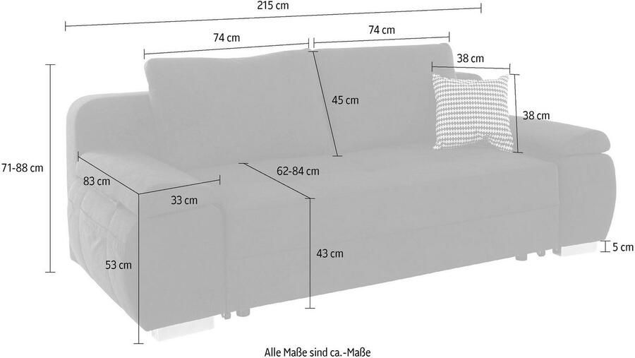 INOSIGN Slaapbank Pumo met boxspringuitvoering slaapfunctie en bedkist met binnenvering - Foto 4
