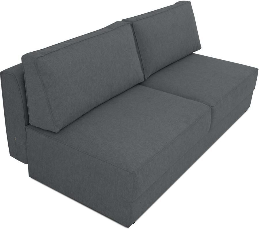 INOSIGN Slaapbank Simonton 3-zits Breedte 202 cm Ligoppervlak 202x146 cm incl. bedlade zachte structuurstof