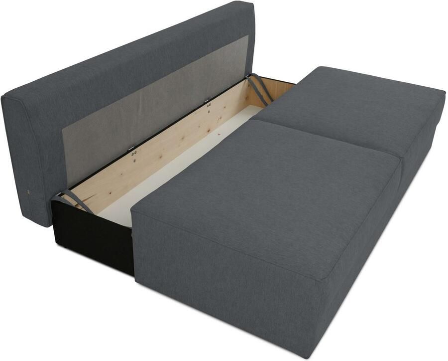 INOSIGN Slaapbank Simonton 3-zits Breedte 202 cm Ligoppervlak 202x146 cm incl. bedlade zachte structuurstof - Foto 2