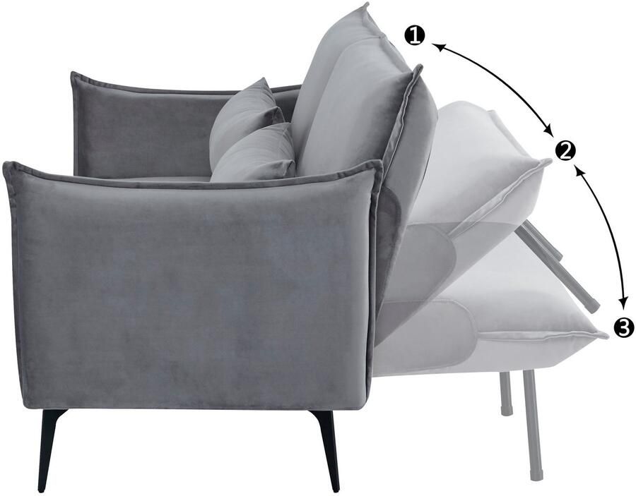 INOSIGN Slaapbank TULARE 204 cm opklapbare 3-zits met verstelbare rugleuning - Foto 2