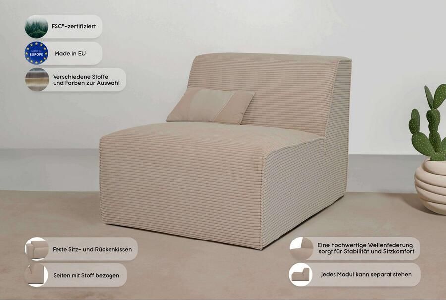 INOSIGN Sofaelement Clayton met een trendy ribfluwelen bekleding - Foto 6