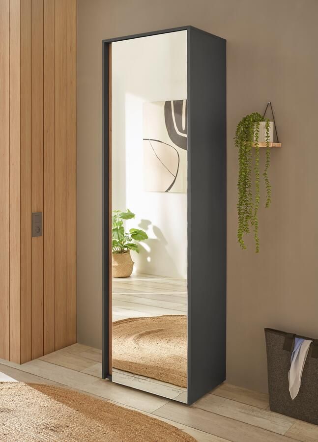 INOSIGN Spiegelkast GiRON CiTY moderne garderobekast kledingkast met opbergruimte Spiegeldoor telescopische uitschuif deur aan beide zijden te monteren 60 cm breed - Foto 5