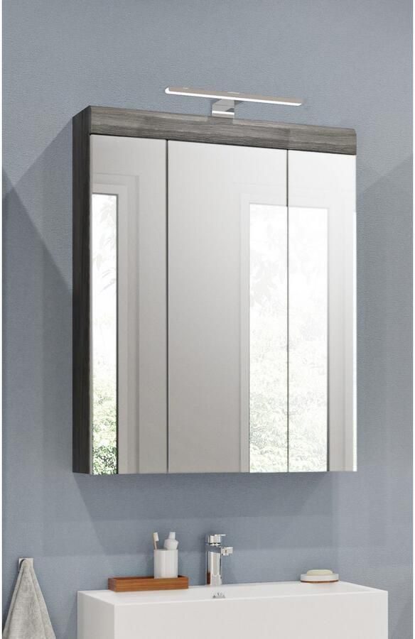 INOSIGN Spiegelkast Siena breedte 60 cm incl. verlichting 3 spiegelt deuren 9 vakken in verschillende kleuren verkrijgbaar badkamermeubels spiegel badkamerkast badkamer (set) - Foto 6