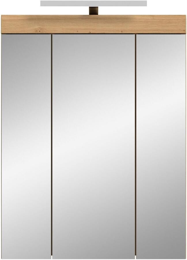 INOSIGN Spiegelkast Siena breedte 60 cm incl. verlichting 3 spiegelt deuren 9 vakken in verschillende kleuren verkrijgbaar badkamermeubels spiegel badkamerkast badkamer (set) - Foto 2