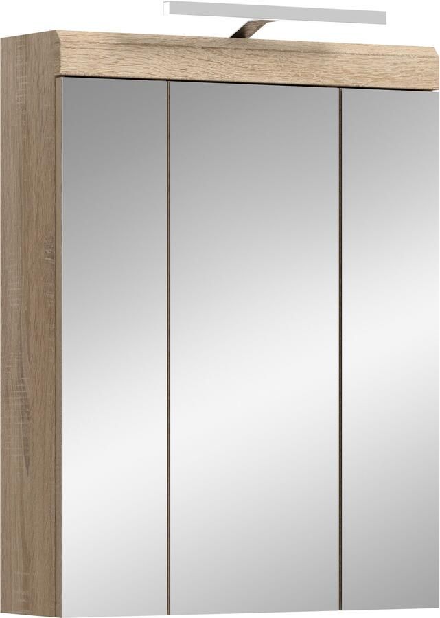 INOSIGN Spiegelkast Siena breedte 60 cm incl. verlichting 3 spiegelt deuren 9 vakken in verschillende kleuren verkrijgbaar badkamermeubels spiegel badkamerkast badkamer (set) - Foto 5