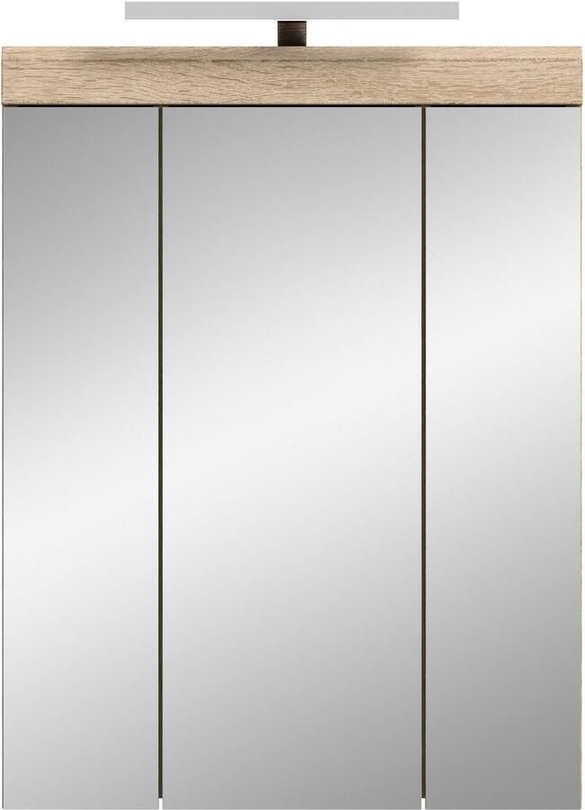 INOSIGN Spiegelkast Siena breedte 60 cm incl. verlichting 3 spiegelt deuren 9 vakken in verschillende kleuren verkrijgbaar badkamermeubels spiegel badkamerkast badkamer (set)