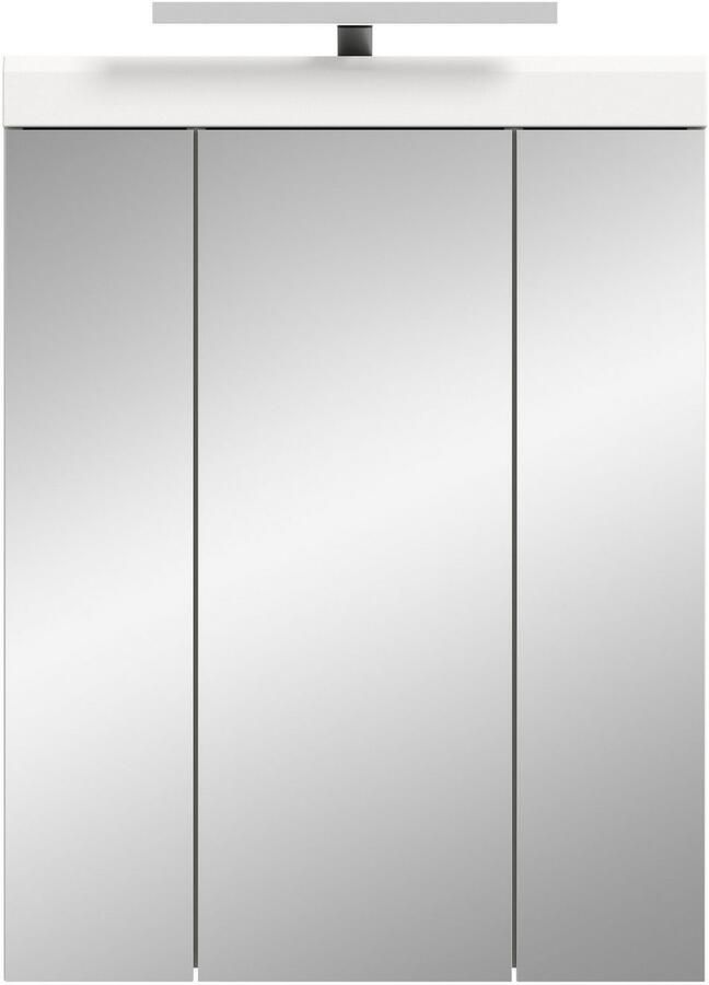 INOSIGN Spiegelkast Siena breedte 60 cm incl. verlichting 3 spiegelt deuren 9 vakken in verschillende kleuren verkrijgbaar badkamermeubels spiegel badkamerkast badkamer (set) - Foto 2