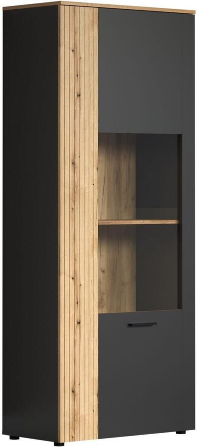 INOSIGN Staande vitrinekast Estepona Royale vitrine met natuurlijke ribbellook (B D H) 80 42 195 cm (1 stuk) - Foto 8