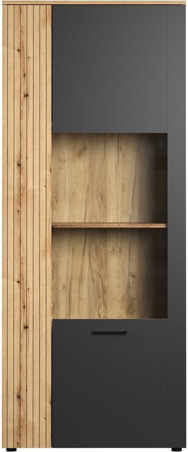 INOSIGN Staande vitrinekast Estepona Royale vitrine met natuurlijke ribbellook (B D H) 80 42 195 cm (1 stuk) - Foto 9