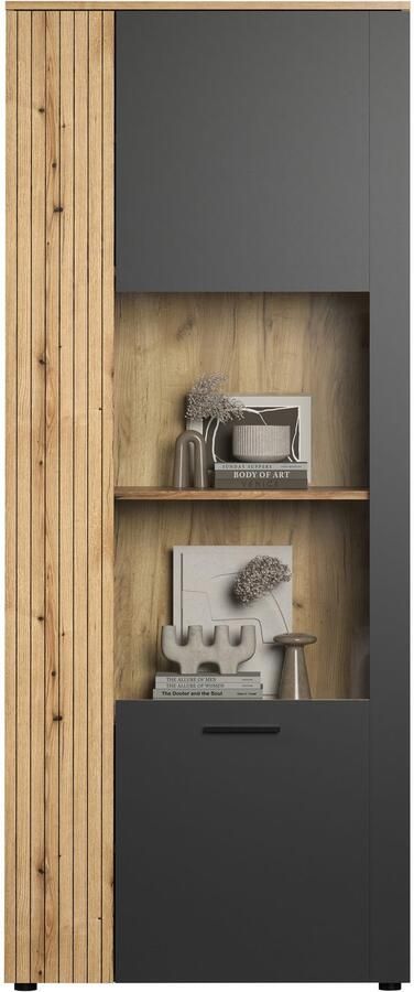 INOSIGN Staande vitrinekast Estepona Royale vitrine met natuurlijke ribbellook (B D H) 80 42 195 cm (1 stuk) - Foto 10