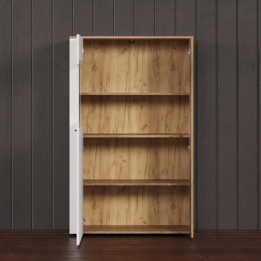 INOSIGN Staande vitrinekast Linz Opbergvitrine met elegante eindhouttoepassingen 90 42 146 cm (1 stuk) - Foto 2