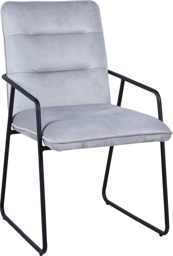 Artistiq Living Artistiq Eetkamerstoel Jamiro Velvet Lichtgrijs - Foto 8