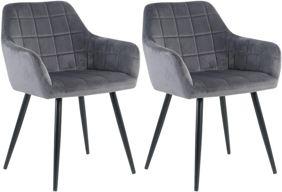 INOSIGN Stoel met 4 poten met vierkante stiksels binnenin (set 2 stuks) - Foto 5