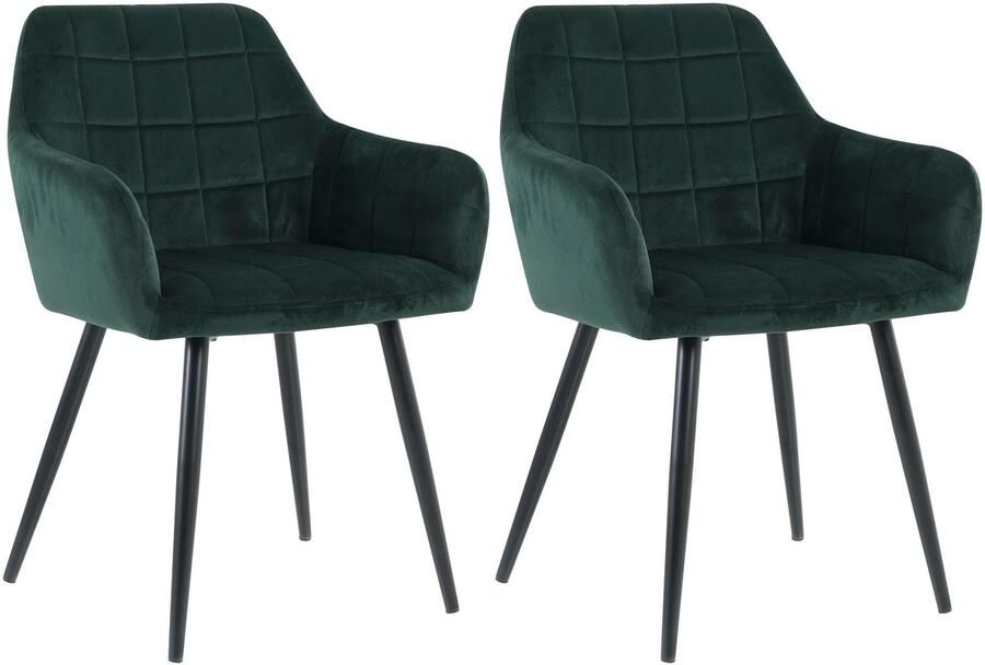 INOSIGN Stoel met 4 poten met vierkante stiksels binnenin (set 2 stuks) - Foto 5